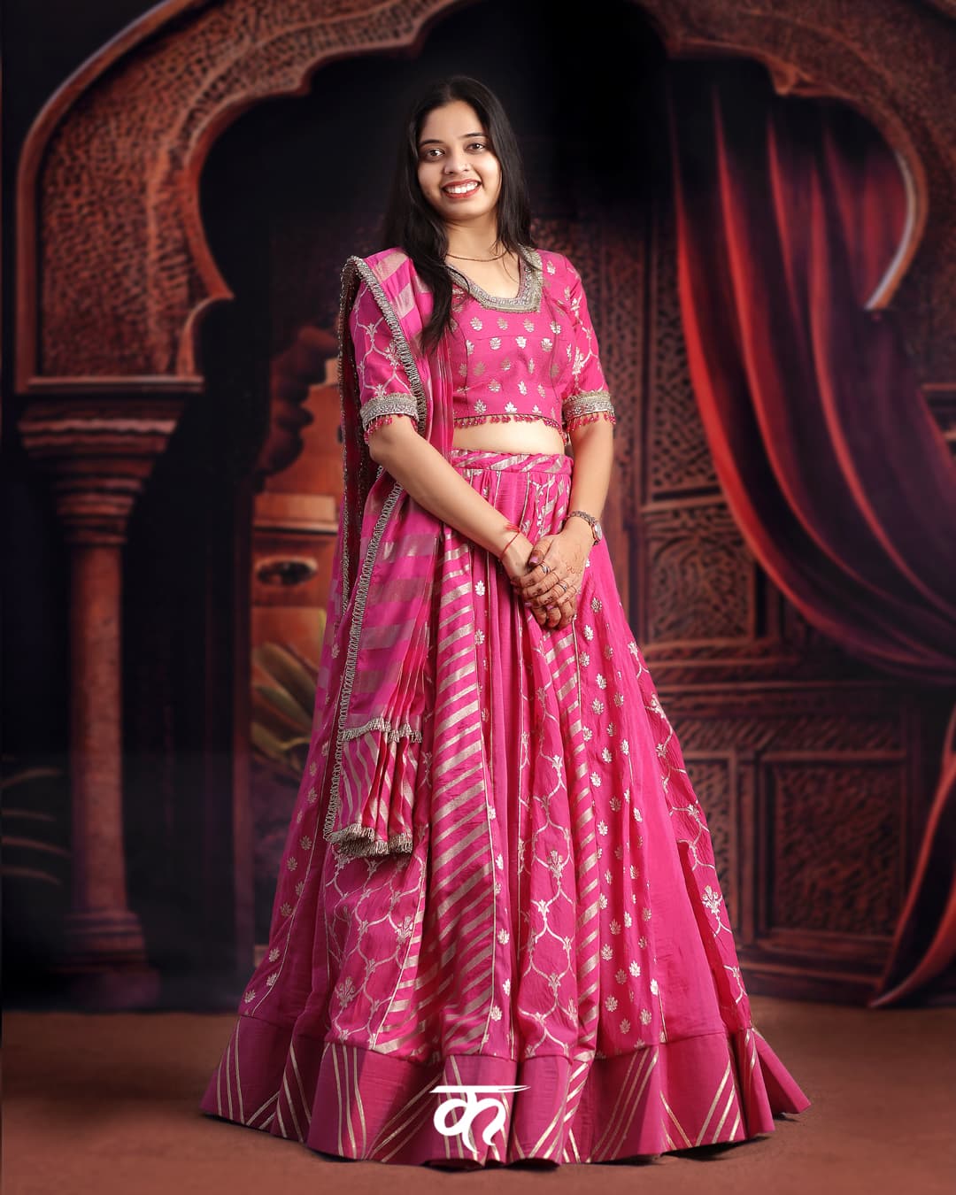 Rani Pink Silk Gota Patti Lehenga Choli